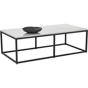 Ellery 60 X 30 inch White / Matte Black Coffee Table